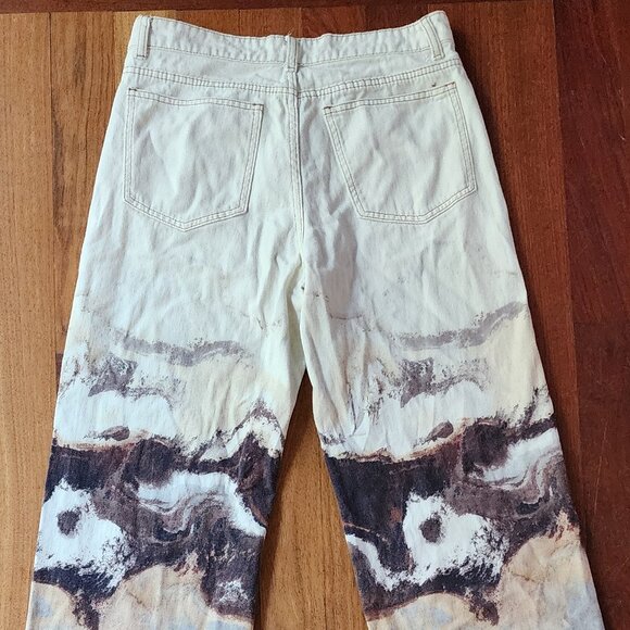 SHEIN Marble Print Wide Leg Jeans Size 6 - Picture 11 of 15